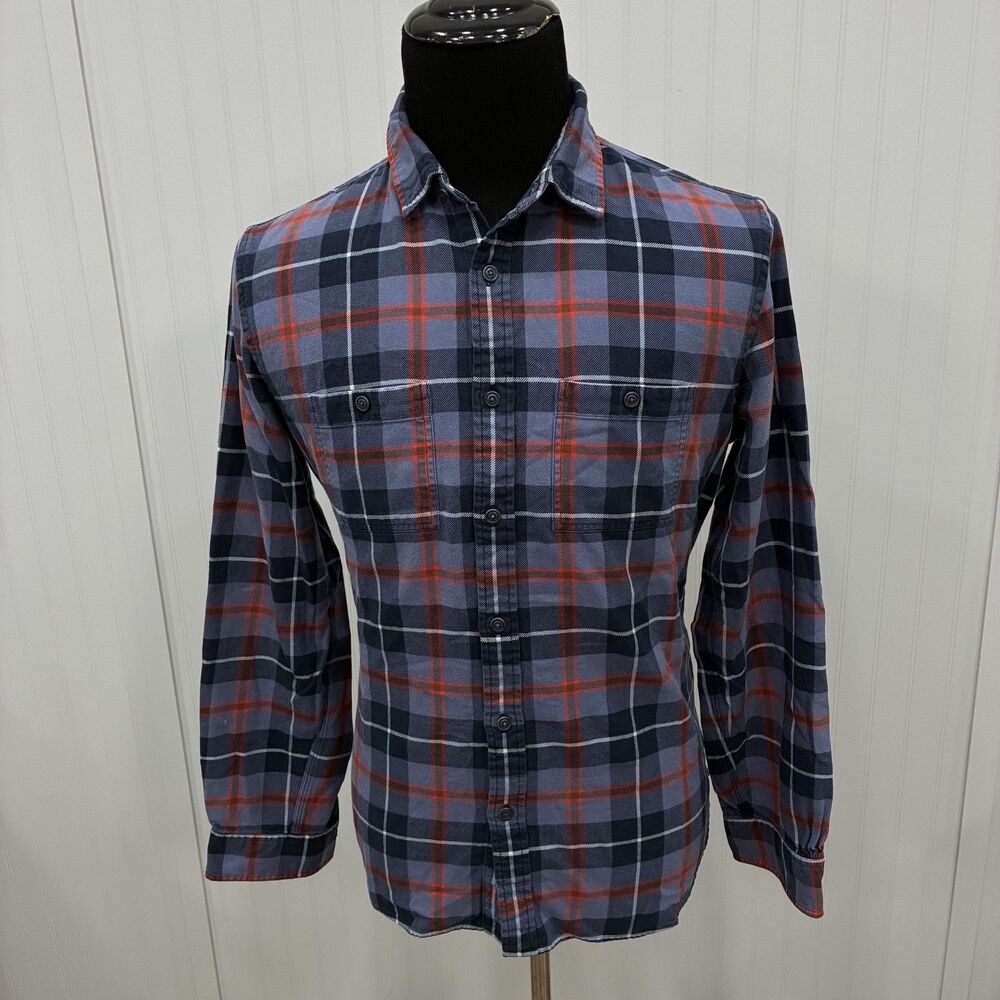 Brooks Brothers Red Fleece Mens XL Blue Plaid Classic Button Front Shirt Comfort